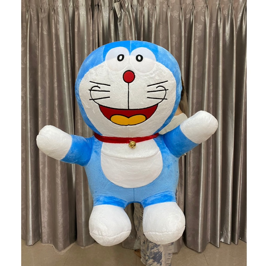 ตุ๊กตาโดราเอม่อนปากแดง ขนนุ่ม ขนเงา ตัวใหญ่ขนาด 100 ซม รับประกันความสวย