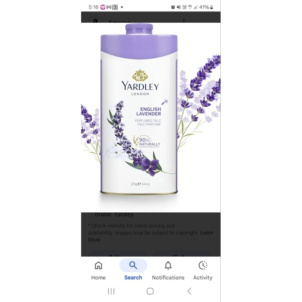 Yardley London  English Lavender  Talc Talcum powder  50g