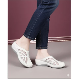 Shoes I amm B34 **ร้านจริงส่งตรงจากนครนายก** รองเท้าสุขภาพสวมหัวมน เปิดส้นซีทรู น้ำหนักเบา ซัพพอร์ตการเดินสบาย