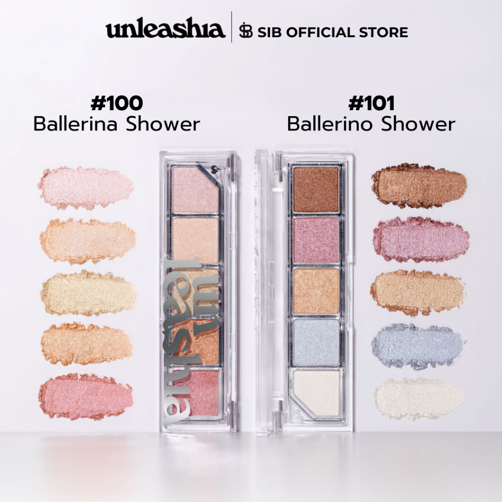 UNLEASHIA  Mood Shower Face Palette | พาเล็ตหน้าไฮไลต์–บลัชโกลว์ วาวใสแบบไอดอล เนื้อเนียนละเอียด ติดทน [SIB.SEO] รูปที่ 5