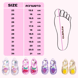 รองเท้าแตะเจลลี่ลายผลไม้สำหรับเด็กหญิง เด็กใส่สบาย ไม่กัด ไม่เจ็บเท้า