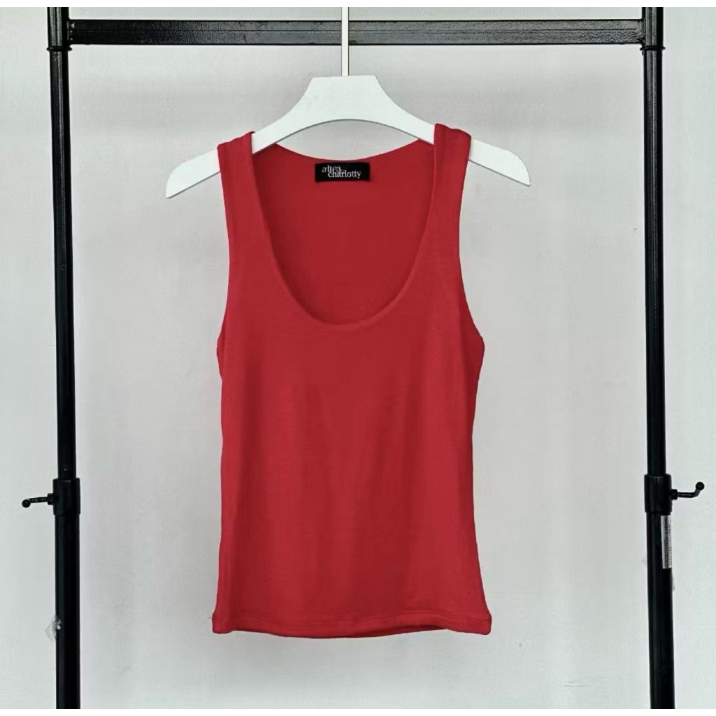 งานใหม่ ATIPA - AOSTA TANK TOP เสื้อกล้ามทรงเบสิค ผ้าหนา2ชั้น ฟรีไซส์ อก 24-42 ความยาวเสื้อ 21