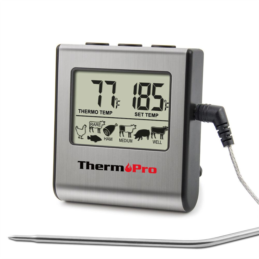 ThermoPro รุ่น TP-16 เทอร์โมมิเตอร์วัดอุณหภูมิอาหาร สำหรับ BBQ, Steak, เตาอบ, เบเกอรี่ พร้อม probe
