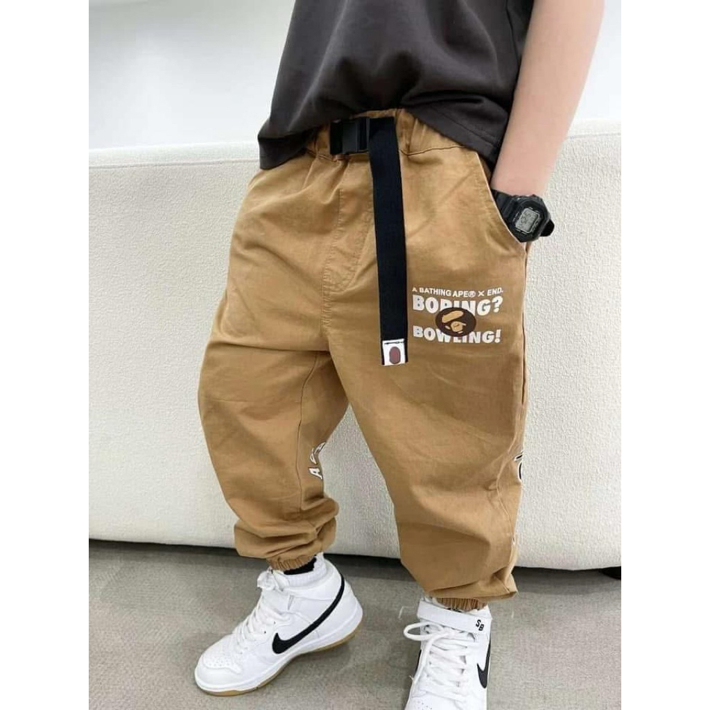 🦍กางเกงขายาว bape สีน้ำตาล sz.110