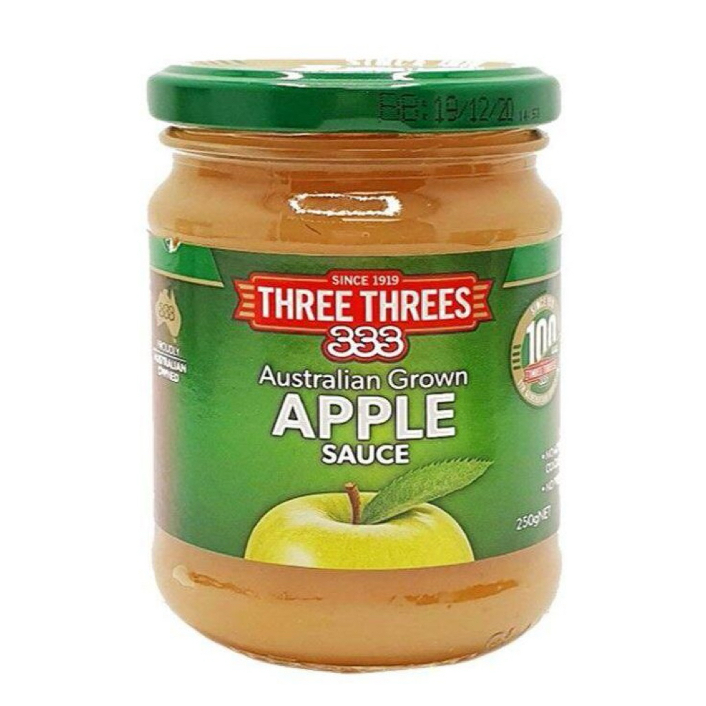 East Three three Australian grown apple sauce 250 g.  จากออสเตรเลีย  แอปเปิ้ลซอส