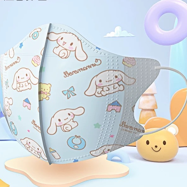 50ชิ้นต่อกล่อง หน้ากากเด็ก Japan MASK 3D ลวดลายน่ารัก cinnamoroll my melody เหมาะสำหรับเด็กอายุ 4-12 ปี