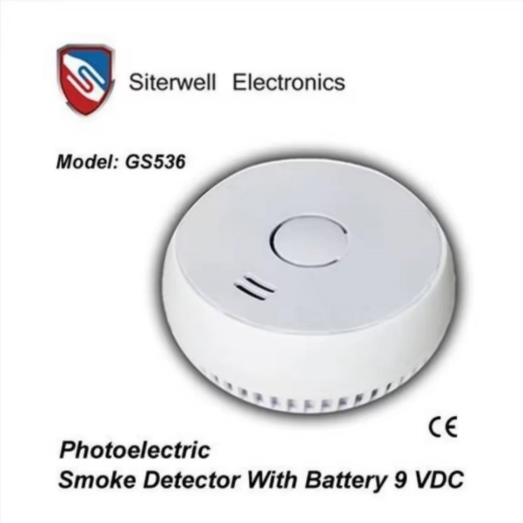 Siterwell เครื่องตรวจจับควันไร้สาย รุ่น GS536 Photoelectric Smoke Detector With Battery 9 VDC รับประ