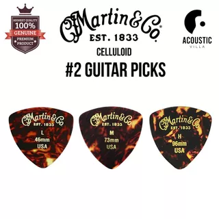 ปิ๊กกีตาร์ Martin #2 Guitar Picks Shell ทรงสามเหลี่ยม ลายกระ