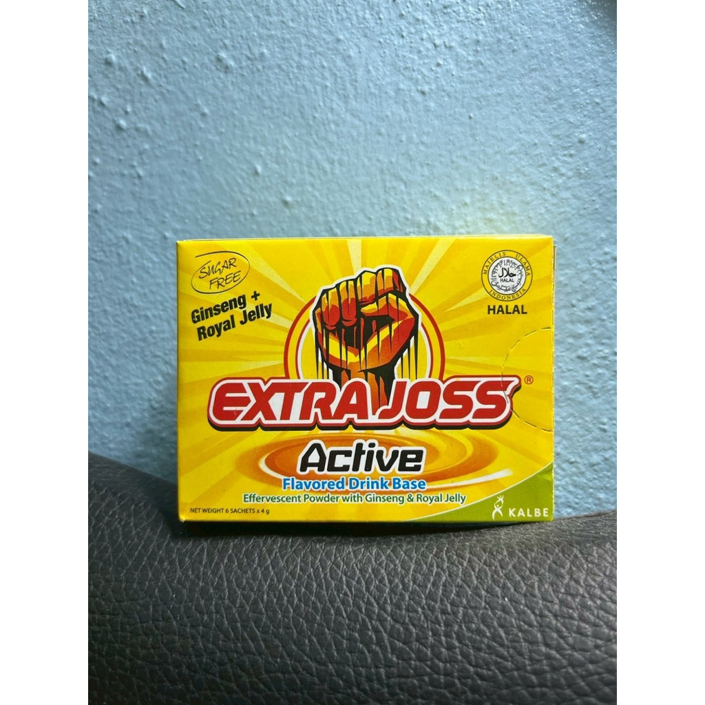 Extra joss active น้ำดื่มเกลือแร่ชูกำลัง 1 กล่อง มี 6 ซองสินค้าจาก🇲🇾