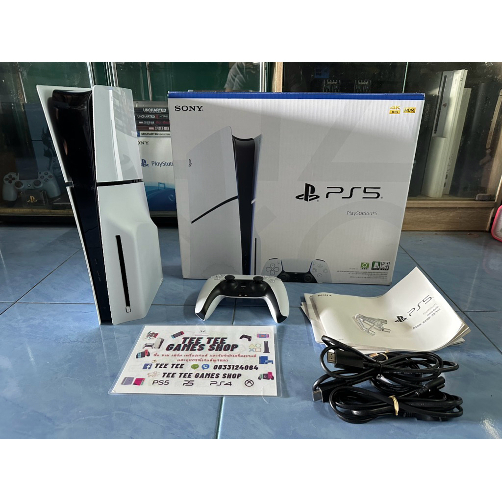 Ps5 slim disc ครบกล่องมือสอง  เล่นได้ทั้งแผ่นและดิจิตอล อุปกรณ์ครบชุดพร้อมเล่น