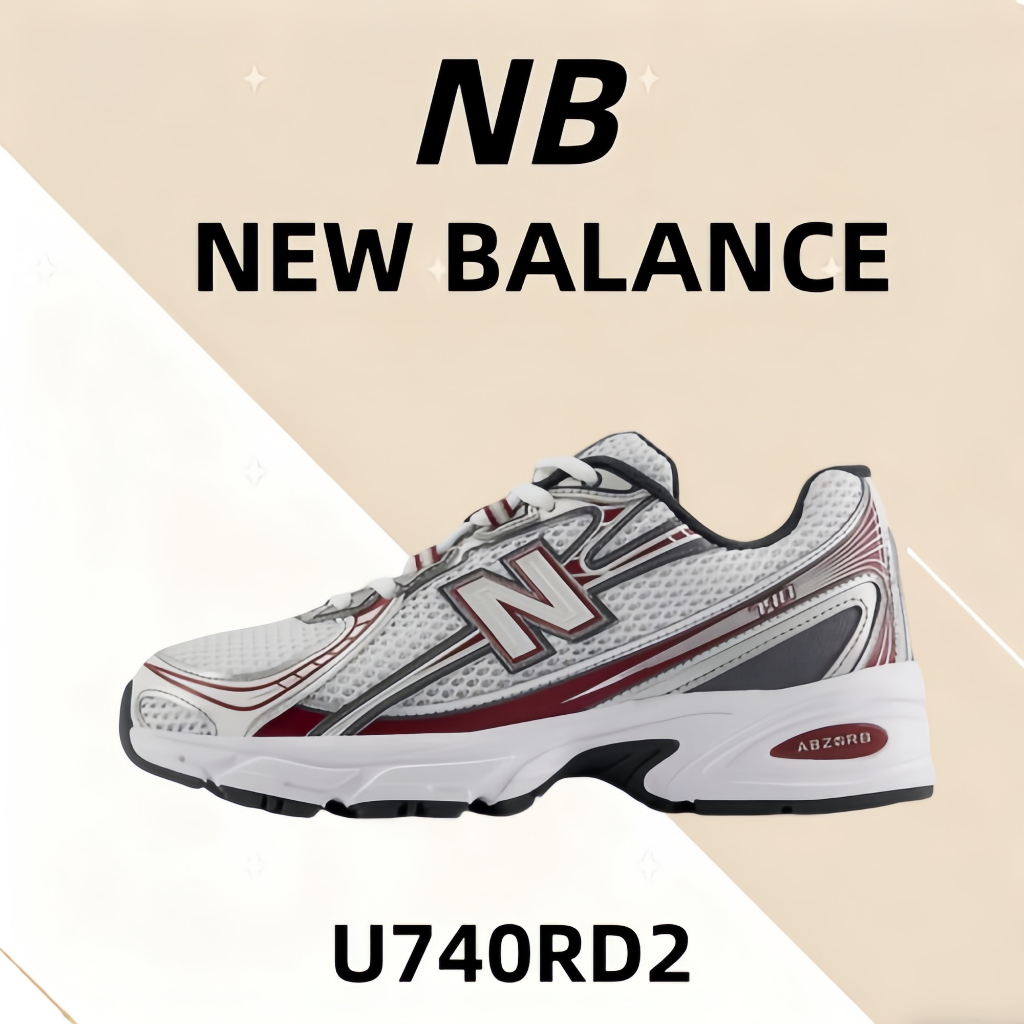 💗ของแท้รับประกัน100%💥 New Balance NB 740  U740RD2 Outdoor commuting running casual shoes