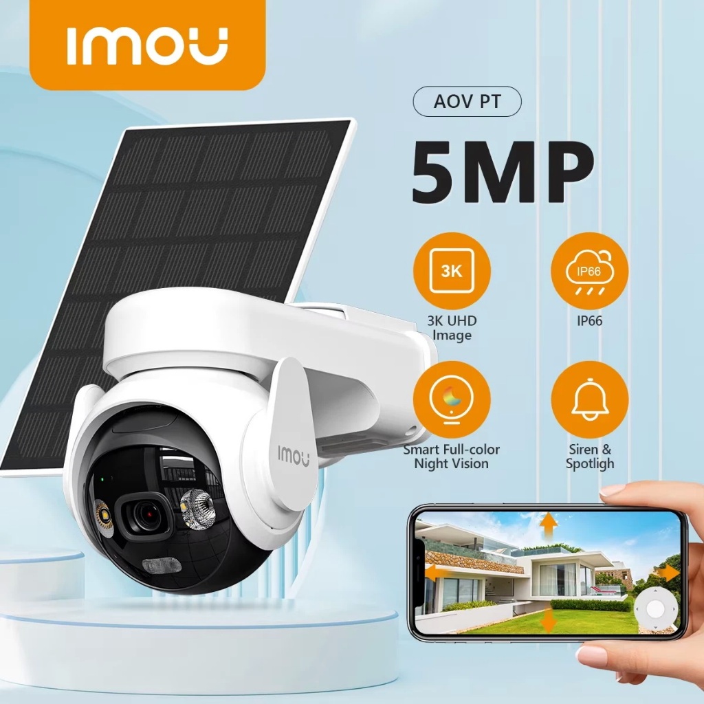 ⚡️กล้องวงจรปิดไร้สาย 4G⚡️ Dahua IMOU AOV PT 5MP Smart Camera (WiFi / 4G 2-in-1) กล้องแบตเตอรี่