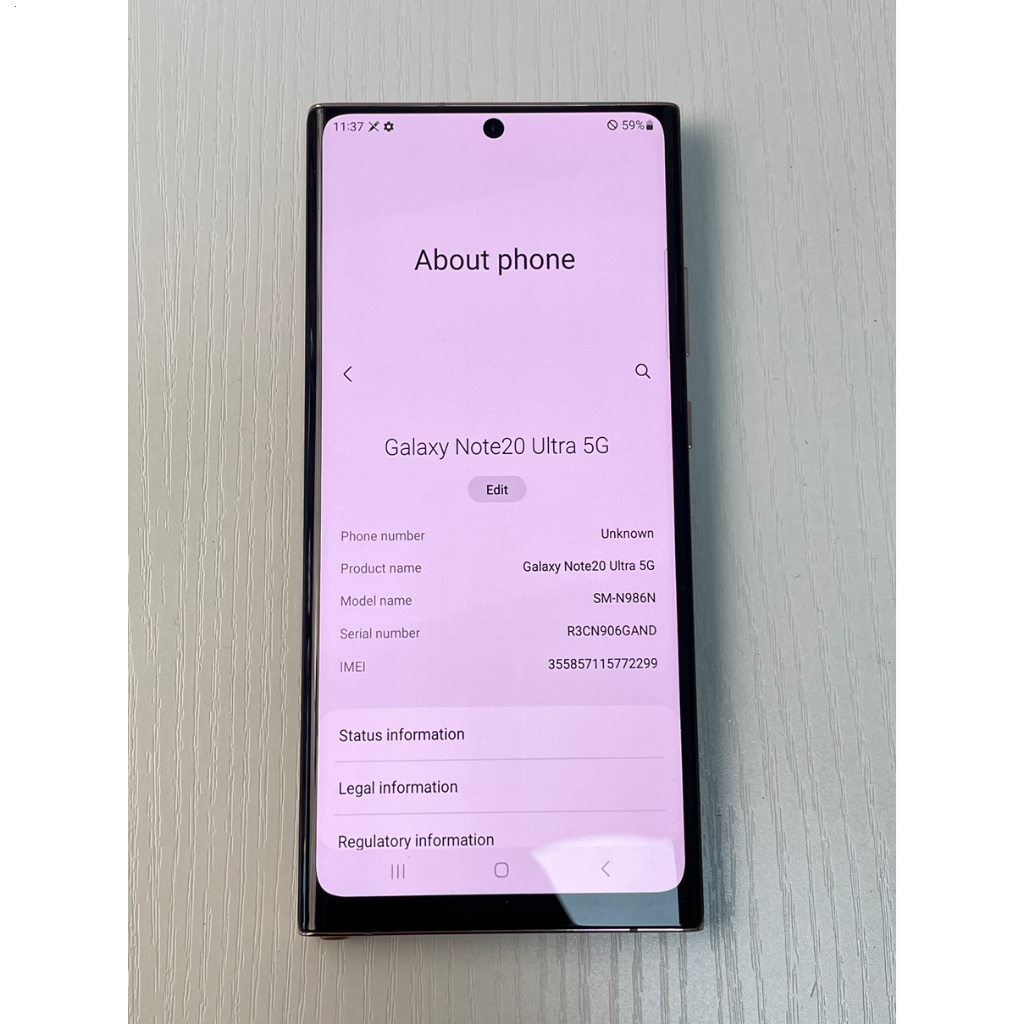 มือสอง Samsung Galaxy Note20 Ultra 12GB + 256GB – หน้าจอ 6.9" AMOLED, กล้อง 108MP, รองรับ 5G