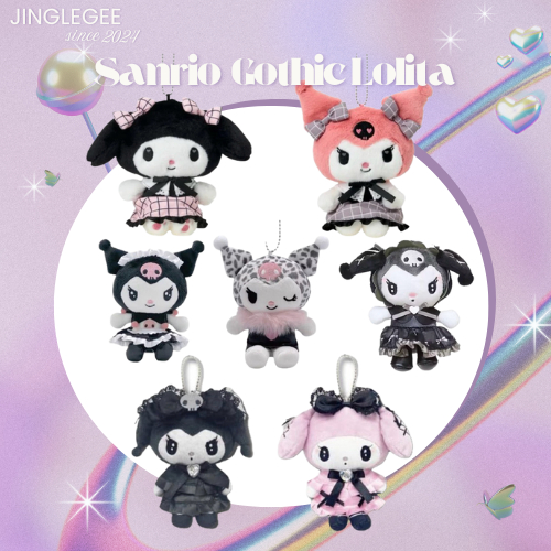 พวงกุญแจSanrio Mymelody 50th Kuromi 20th Anniversary Mascot Sanrio midnight Melkite Gothic Lolitaของแท้จากญี่ปุ่น