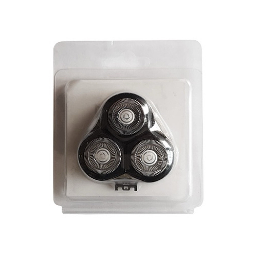 ชุดอะไหล่สำรอง หัวใบมีดโกน Black Stone (สีดำ) ใบมีดโกนหนวด 3 หัว โกนได้ 360 องศา