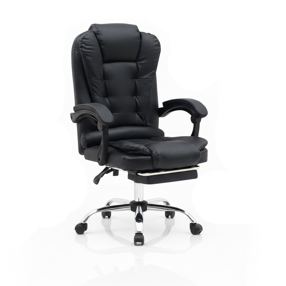 เก้าอี้สำนักงาน ergonomic รุ่น OF1 เบาะหนังหนานุ่ม พนักพิงหลังสูง ปรับระดับได้ หมุน 360 องศา