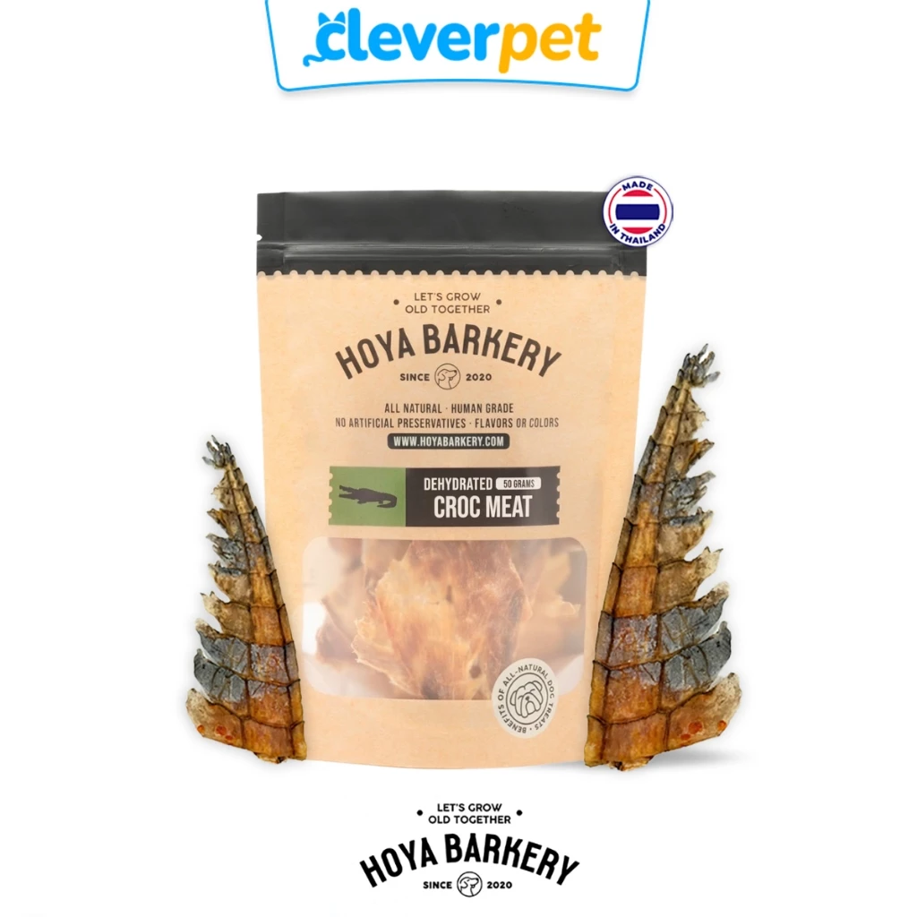 [ส่งฟรี🇹🇭] Hoya Barkery ขนมสุนัข ขนมแทะ ขัดฟัน หางจระเข้ เนื้อจระเข้อบแห้ง Dog Treat CleverPet
