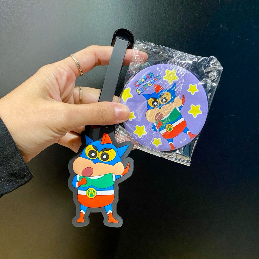 แท็คคล้องกระเป๋า+กระจกพกพา💙Grainey x CreyonShinchan💙หน้ากากแอคชั่น