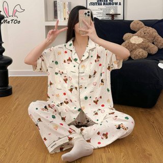 ชุดนอนแขนสั้น-ขายาว ชุดนอนผู้หญิง ลายการ์ตูนน่ารัก ชุดนอนผ้า…