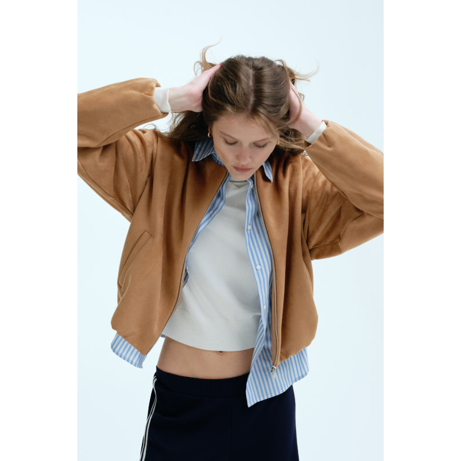H&M(เอชแอนด์เอ็ม) แจ็กเก็ตผ้าร jersey ทรงโอเวอร์ไซส์ Women Oversized jersey jacket 1320205_1