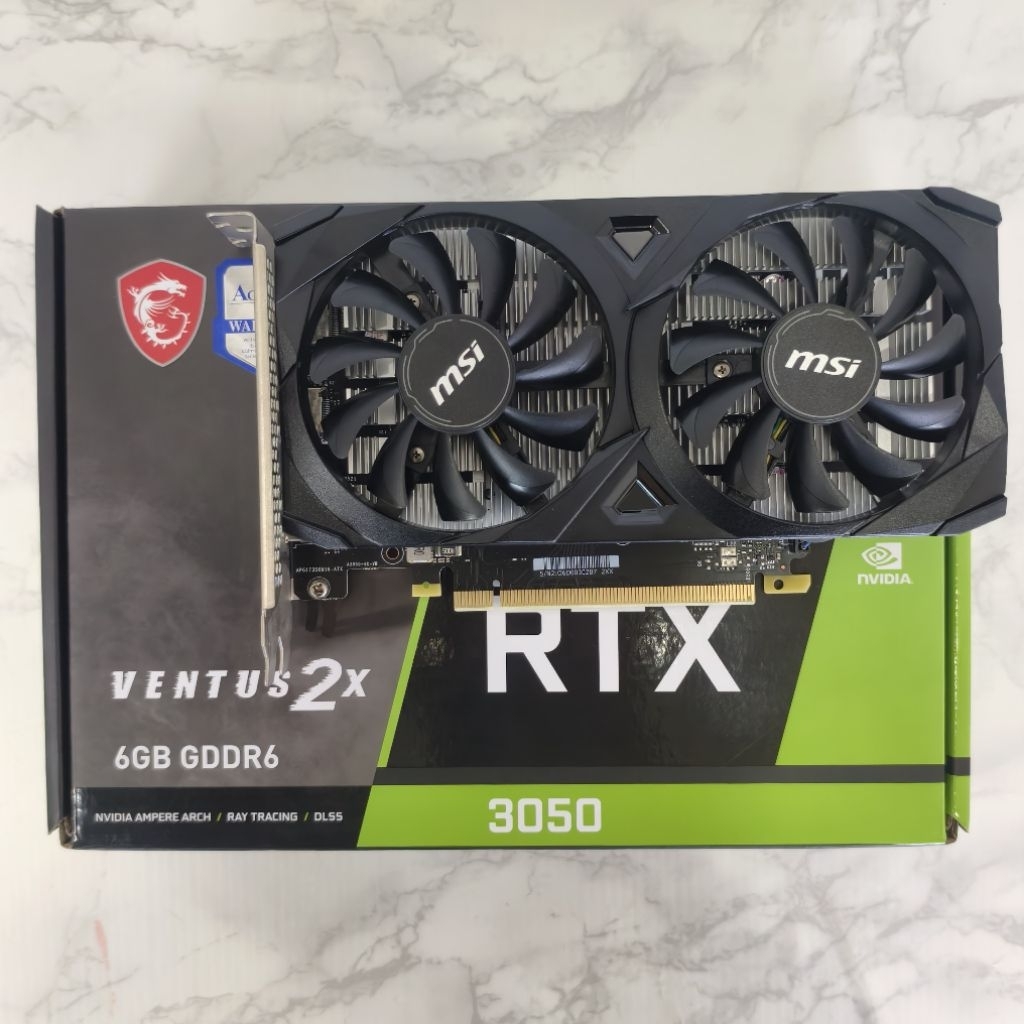 MSI GeForce RTX 3050 VENTUS 2X 6G OC  มือสอง ไม่ต่อไฟเพิ่ม ประกันหมด 8/1/2028