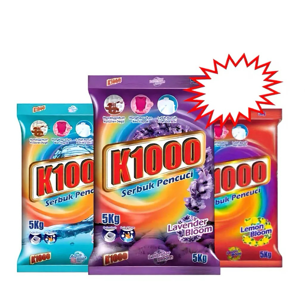 (K1000 ผงซักฟอก กลิ่นหอมสดชื่น