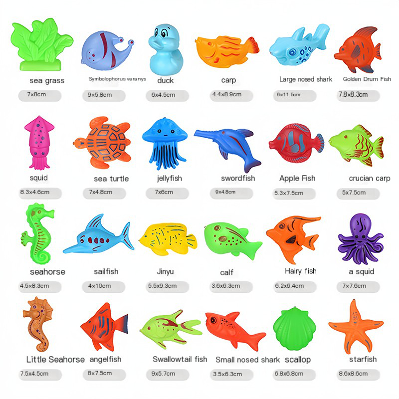 ของเล่นตกปลา เกมตกปลาเรืองแสง บ่อตกปลา ตกปลาครบชุด 50 ชิ้น(แถมที่สูบลม) ของเล่นเบ็ดตก - รูปที่ 7