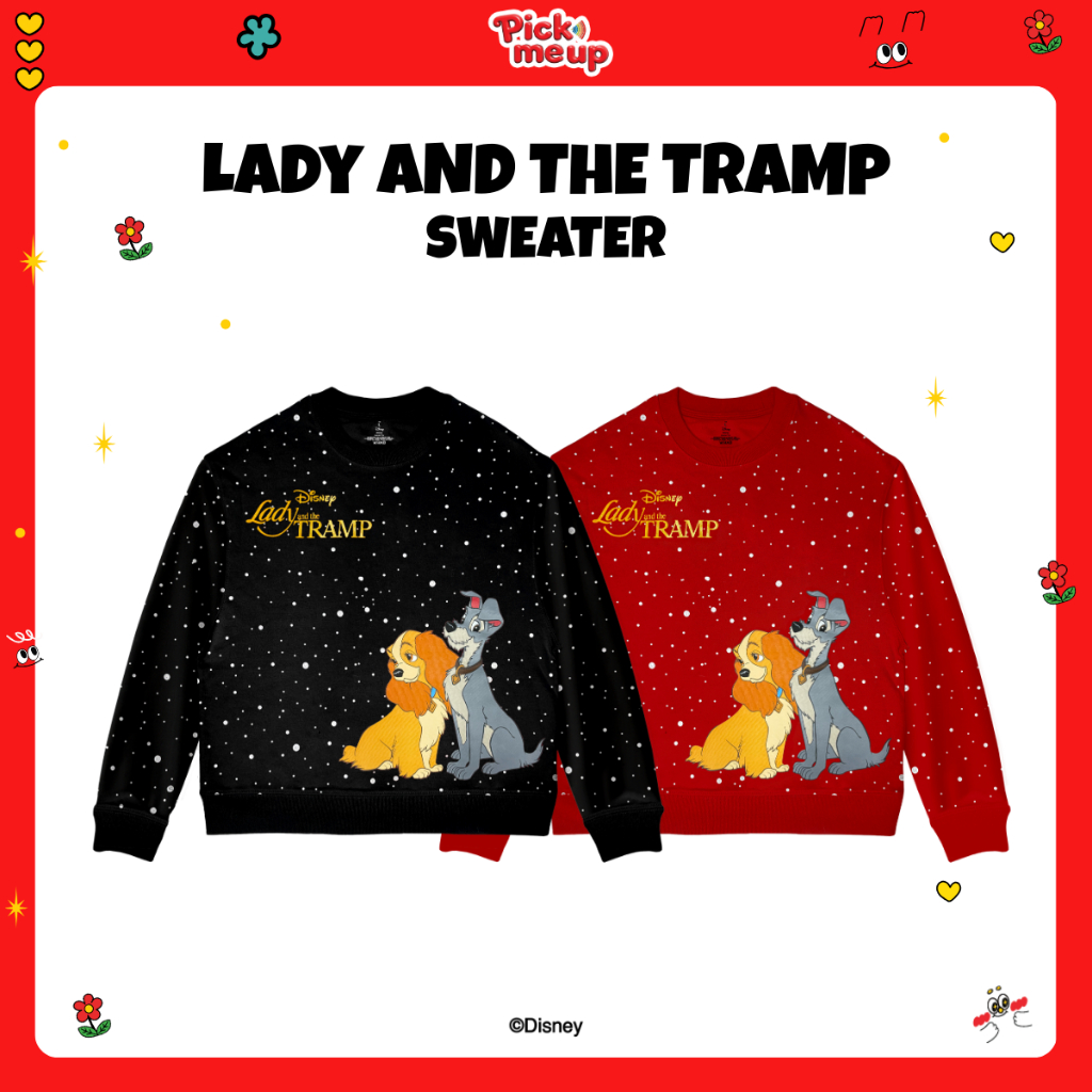 Pick Me Up เสื้อสเวตเตอร์พิมพ์ลาย Lady And The Tramp ลิขสิทธิ์ Disney