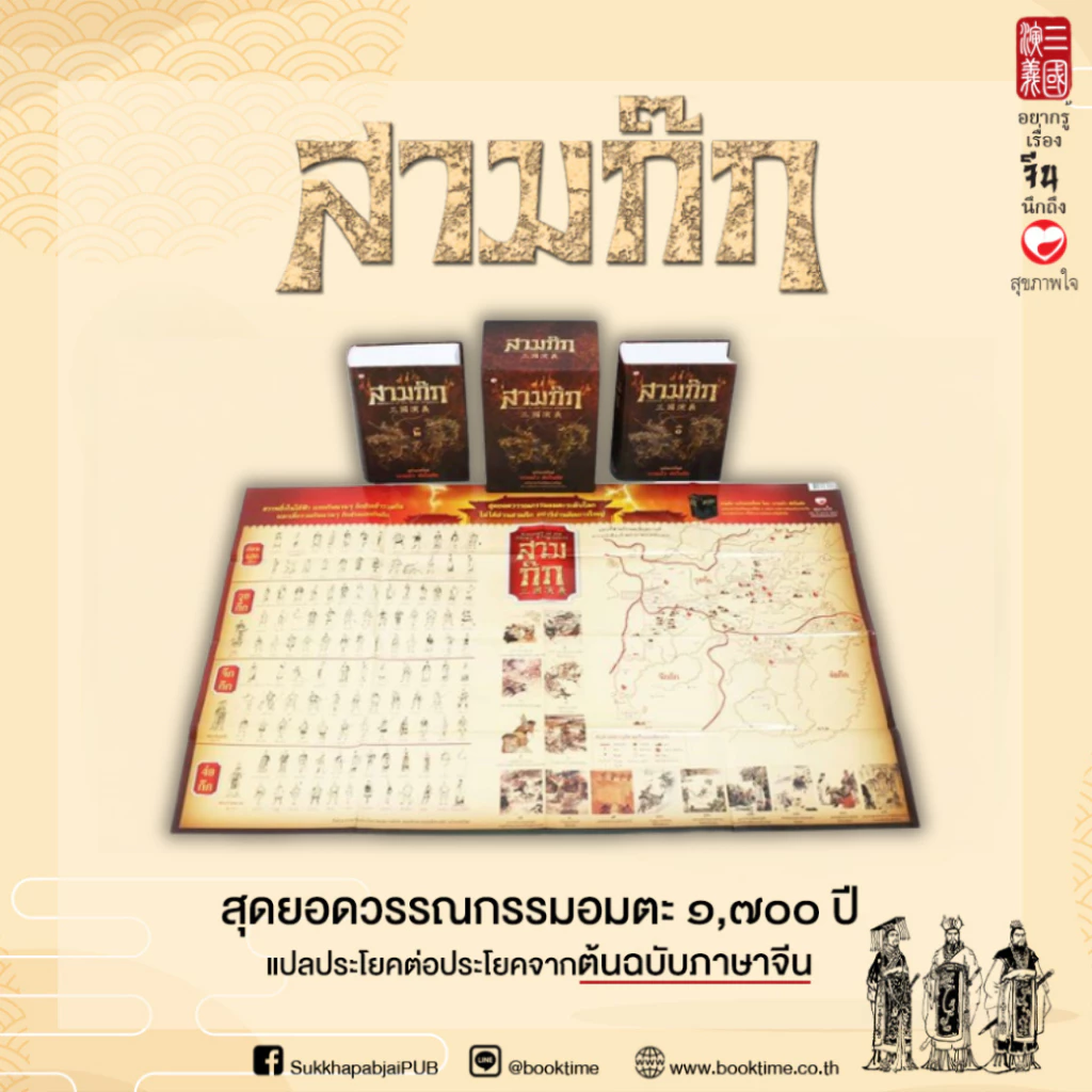 หนังสือ สามก๊ก ฉบับแปลใหม่ ผู้แปล: วรรณไว พัธโนทัย สำนักพิมพ์ สุขภาพใจ สามก๊ก บริหาร วิเคราะห์ ฮาวทู