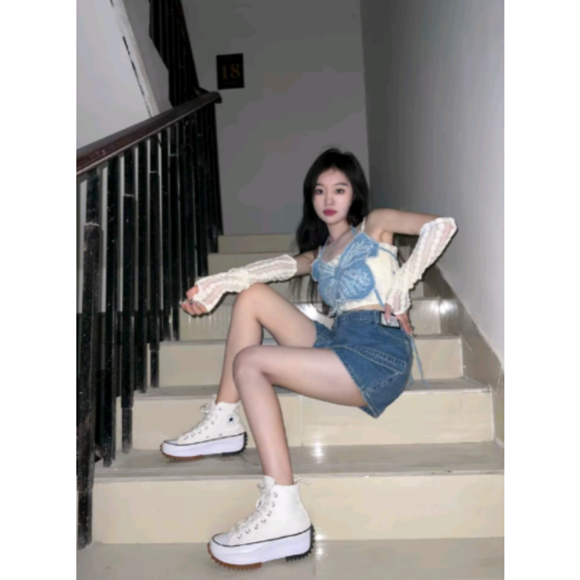 Converse Run Star Hike High canvas shoe เพิ่มความสูง