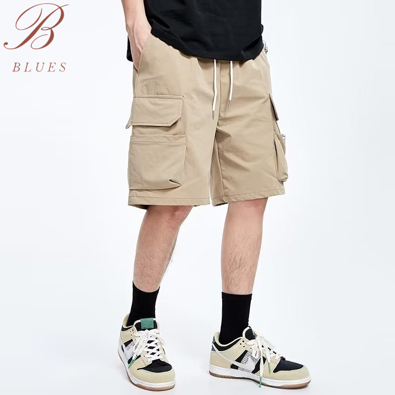 B BLUES กางเกงขาสั้นลำลองผู้ชายไซส์ L-5XLเอวยางยืดกระเป๋าข้างผ้าดีคุณภาพดีและราคาถูก แฟชั่นชาย สีไม่ตก - รูปที่ 6