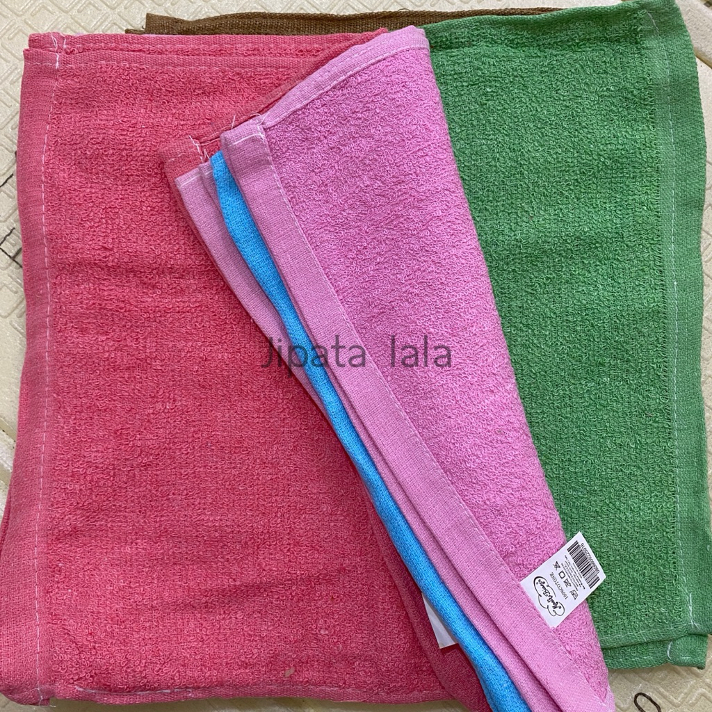 ผ้าเช็ดหน้าคอตต้อนคละสีพื้น ยกโหล12ผืน ขนาด12x12นิ้ว