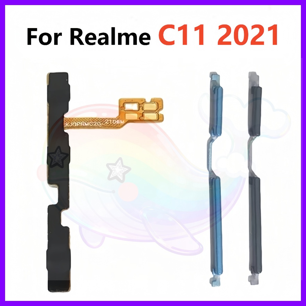 ปุ่มปรับระดับเสียงสวิตช์เปิดปิดสายเคเบิล Flex สําหรับ OPPO Realme C11 2021