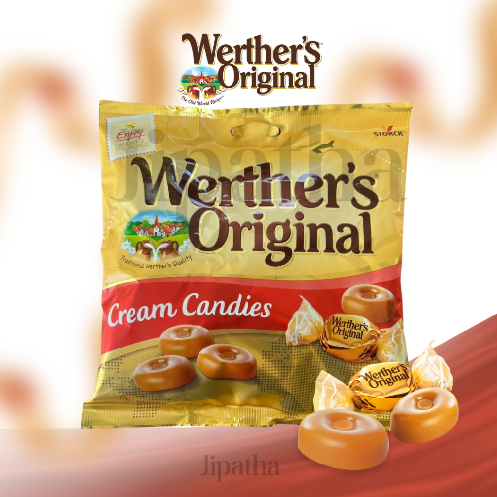 ลูกอม Werther’s Original Cream Candies น้ำหนัก 300 กรัม  มีประมาณ 53 ชิ้น สินค้าจากเยอรมัน Exp.17/09