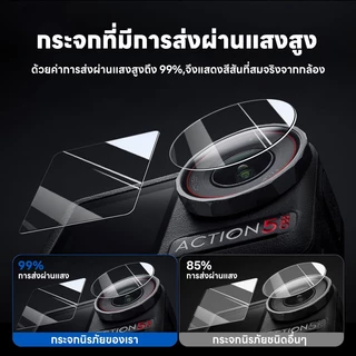 Actual ฟิล์มกระจก DJI Action 4 / 5 pro ติดง่าย เว้นขอบ ไม่ดันเคส Tempered Glass Film for DJI OsmoAction