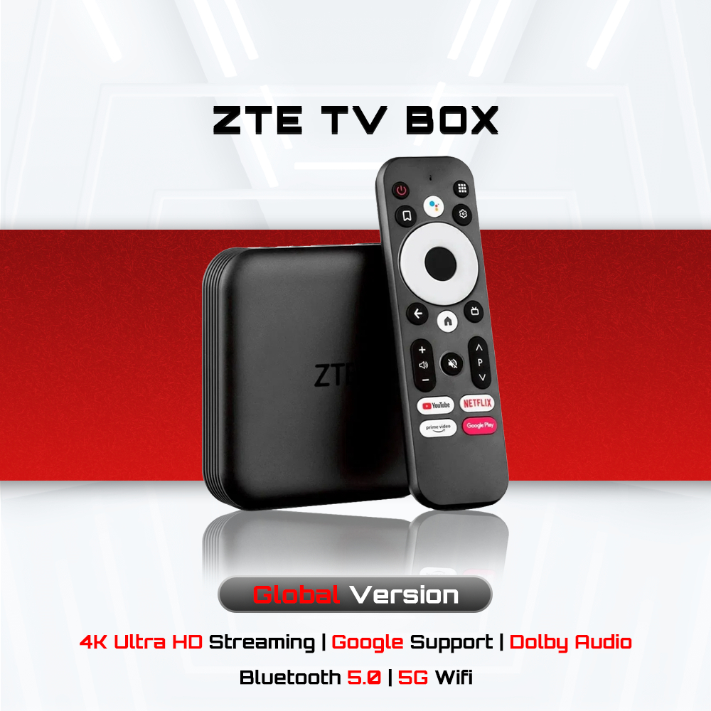 ZTE TV BOX | Android TV 4K Ultra HD l Google Play l Bluetooth 5.0 l Wifi 5GHz, 2.4GHz กล่องรับสัญญาณ