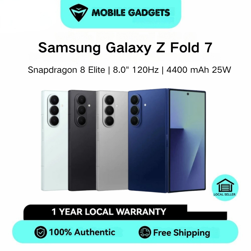 Samsung Galaxy Z Fold 7 5G | Snapdragon 8 Elite (3 nm) | 8.0" 120Hz 1968 x 2184 pixels | 4400 mAh 25