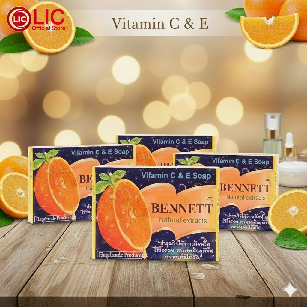 LIC Official Store 🔥 30%100 LIVE🔥 สบู่เบนเนท 130 กรัม วิตามินซีแอนด์อี สบู่เบนเนท Bennett ของใช้ในบ้าน