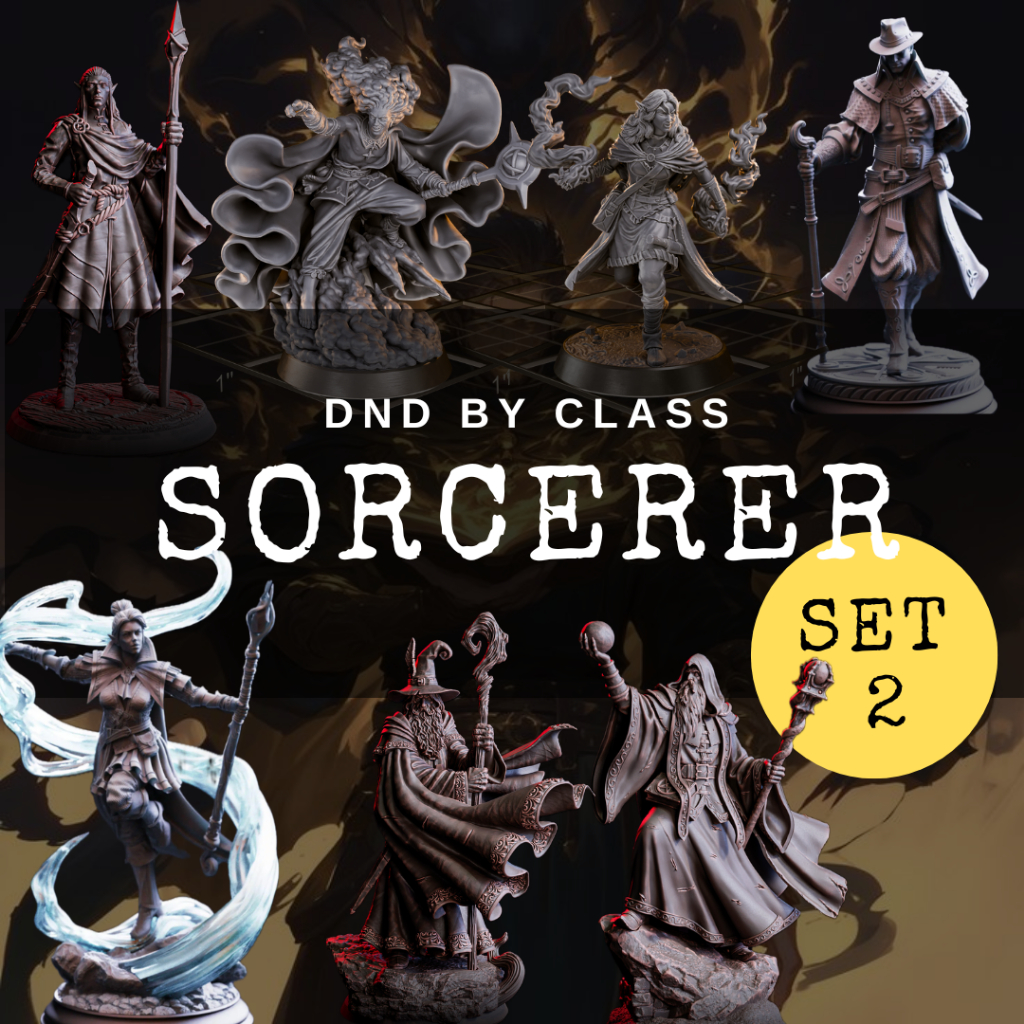 Sorcerer Class I รวมโมเดลอาชีพ Sorcerer SET 2 (งานเรซิ่นสีเทา ฐาน 1 นิ้ว)
