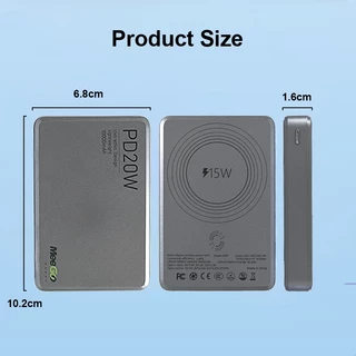 MEEGOO Magnetic Powerbank 10000mAh PD20W ชาร์จเร็วไร้สาย สำหรับ iPhone 15/16/17 Pro Max พกพาได้ สายการบินรับรอง