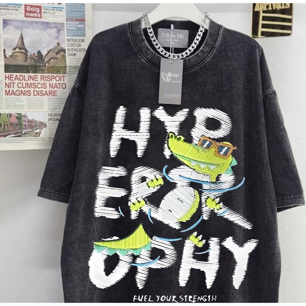 COD สไตล์อเมริกันหล่อ M-5XL เสื้อยืดเฮฟวี่เวทที่ผู้ชายและผู้หญิงใส่ได้ เสื้ออเนกประสงค์คอกลมหลวมพิมพ์ลายแฟชั่น ราคา ถูกที่สุด ดีลบีเคเค แกลเลอรีภาพที่ 6