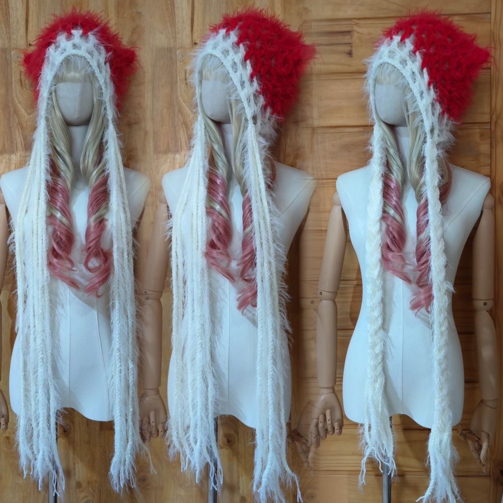 (พร้อมส่ง) หมวกเปียโครเชต์สายฝอ 100%Handmade
