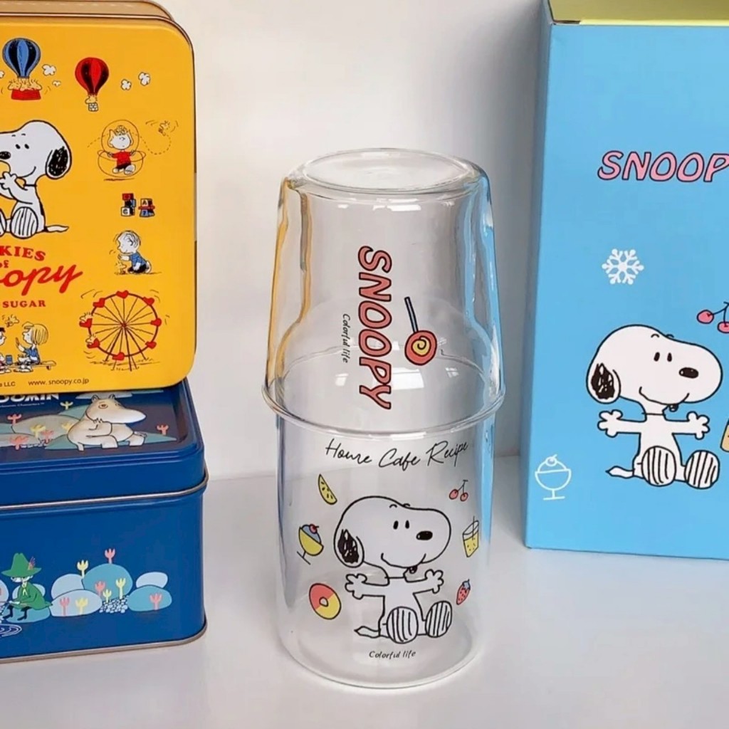 ส่งด่วน💙 Home Café Recipe – Snoopy เซตแก้วน้ำ สนูปปี้ แก้วคาเฟ่ ทรงสูง น่ารัก มินิมอล ของขวัญ 71059