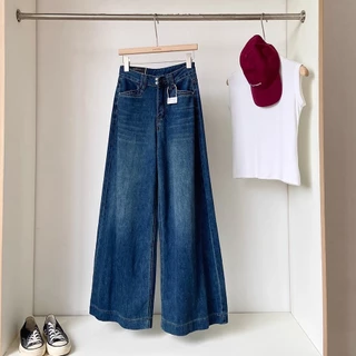 S~5XL Jeans for women กางเกงยีนส์สีน้ำเงินเอวสูงโอเวอร์ไซส์ กางเกงขากว้างสุดเทรนด์และแฟชั่น กางเกงยีนส์ลำลองอเนกประสงค์