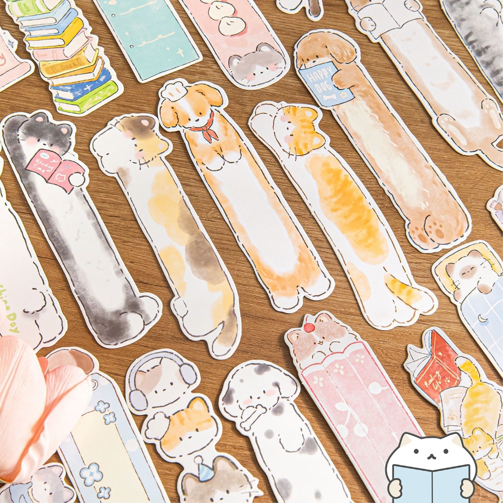 ที่คั่นหนังสือ น้องแมว 😺 การ์ด 30 แผ่น ลายน่ารัก Cat Card Bookmark mimisplan - รูปที่ 2