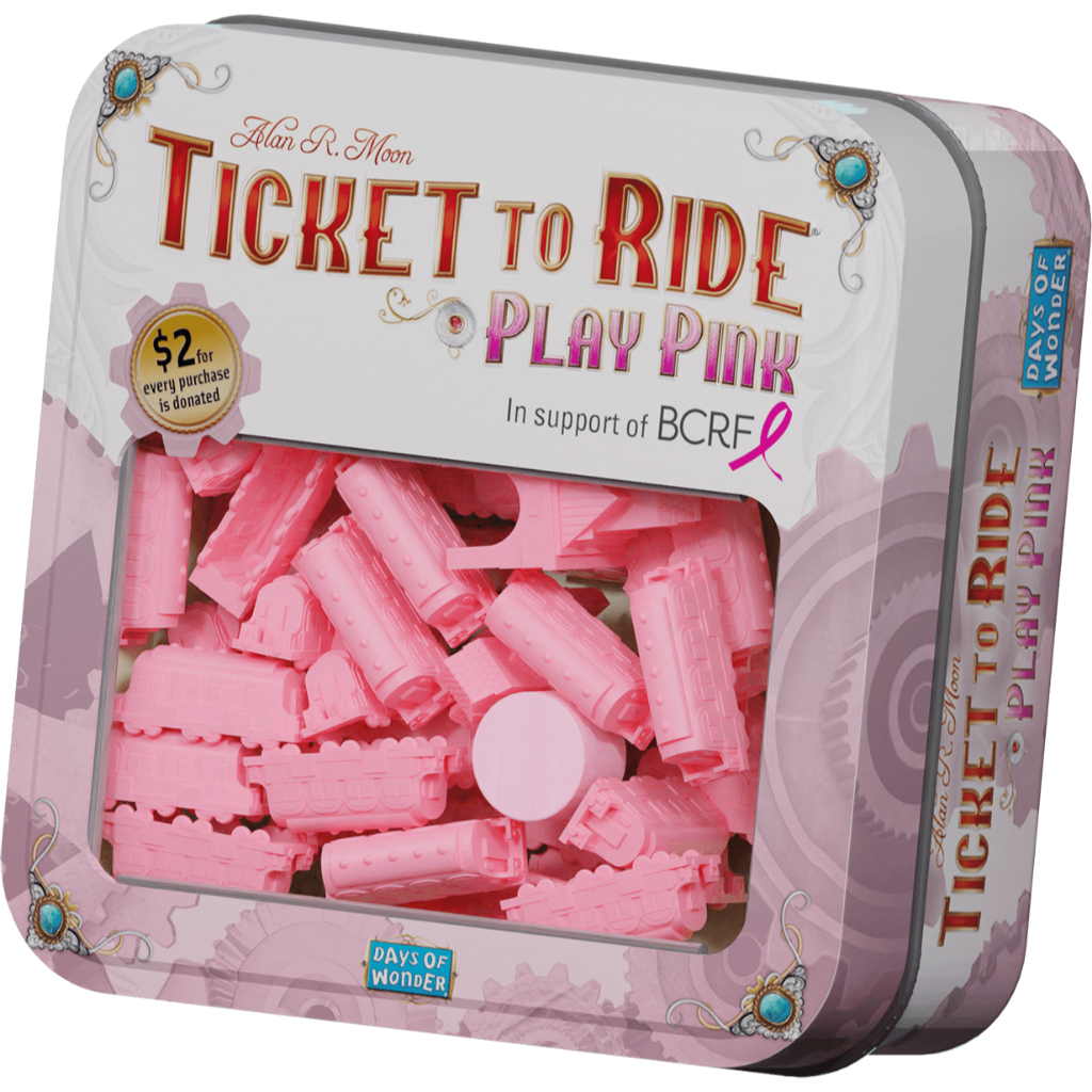 Ticket to Ride Play Pink โบกี้รถไฟเกมTicket to ride ที่ทำมาเพื่อรวบรวมเงินเพื่อมูลนิธิมะเร็งเต้านม สินค้าLimitedมากๆ