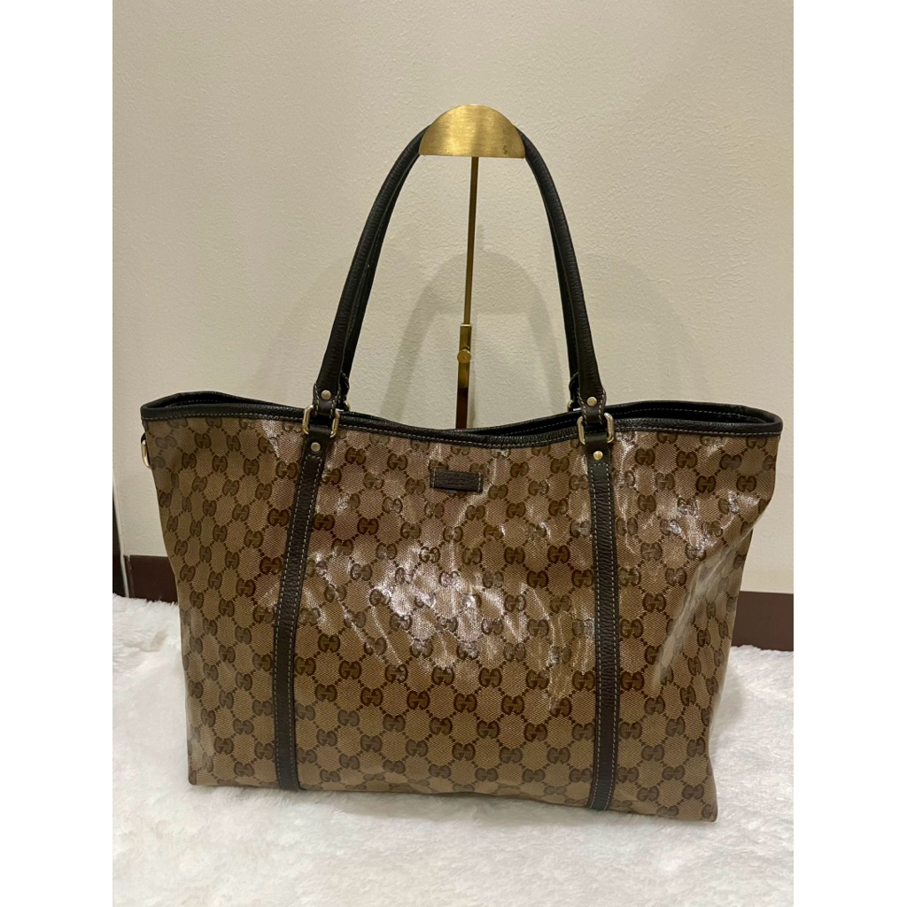 GG crystals canvas shopping bag