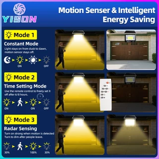 YISON【เปลี่ยนฟรี 30ปี】โคมไฟโซล่าเซลล์สปอตไลท์ solar light IP68 LED โซล่าเซลล์ 80000w โซล่าเซลล์ ไฟสีเหลือง