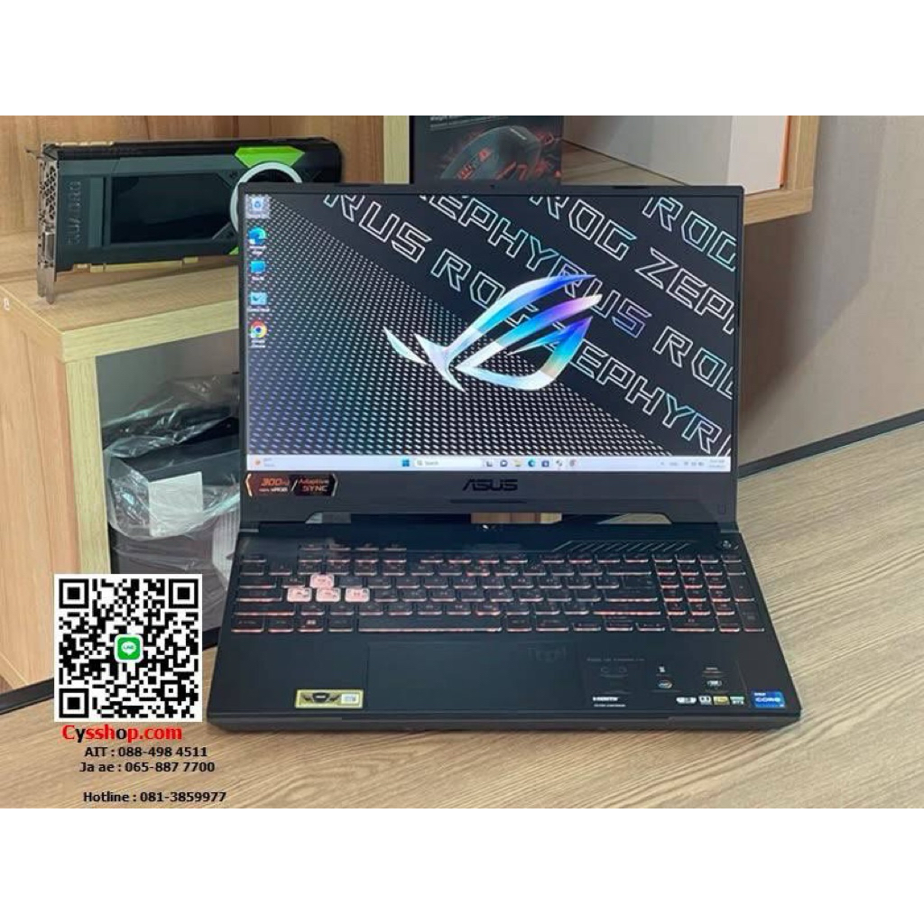 Asus TUF Gaming F15 FX507ZM-HQ120W i7-12700H SSD512GB RAM16GB RTX 3060 (6GB GDDR6)จอ 2K 165Hz คีย์บอ