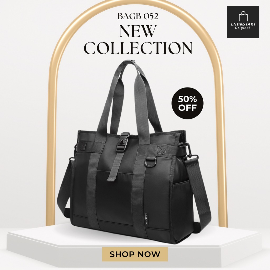 END&START กระเป๋าสะพาย หิ้วได้ ทรงเมสเซนเจอร์ Messenger Bagทำงานใส่เอกสาร A4 ใส่โน๊ตบุ๊คได้